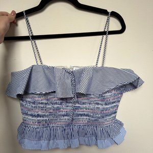 Endless Rose Summer Striped Top (Blue/Pink/White)